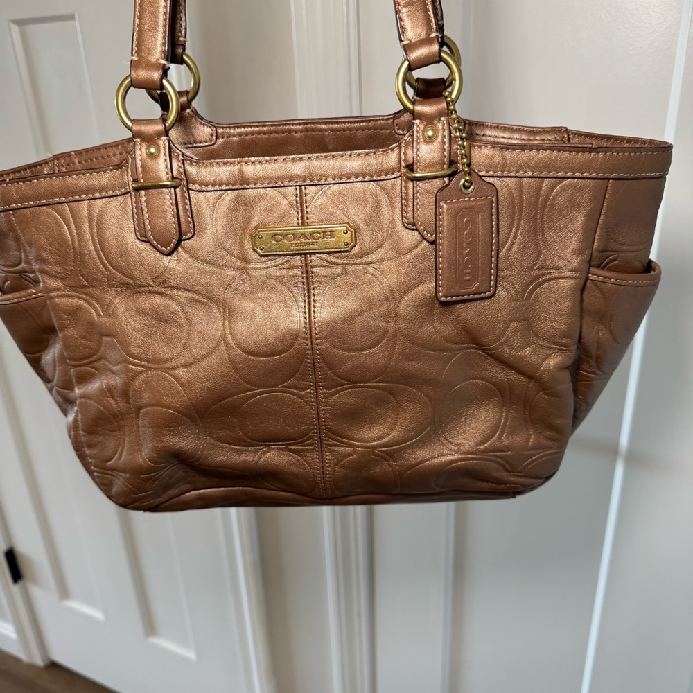 Coach Embossed Leather Signature Tote Bag - Picture 9 of 9